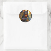 Kat Kibble Ronde Sticker (Tas)