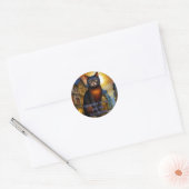 Kat Kibble Ronde Sticker (Envelop)