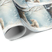 Kat kijken naar sneeuwvlokken cadeaupapier (Rol Hoek)