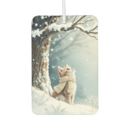 Kat kijken naar sneeuwvlokken luchtverfrisser