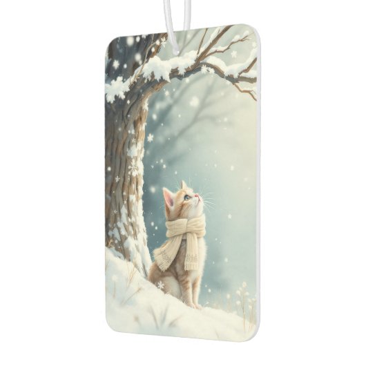 Kat kijken naar sneeuwvlokken luchtverfrisser (Links)