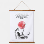 Kat kijken vogel en Boeddha citaat Hangend Wandkleed (Voorkant)