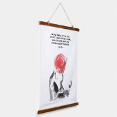 Kat kijken vogel en Boeddha citaat Hangend Wandkleed (Gebogen)