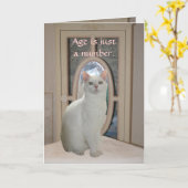 kat kijkt in de spiegel kaart (Gele Bloem)