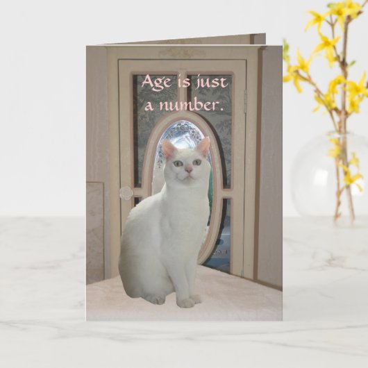  kat kijkt in de spiegel kaart (Gele Bloem)