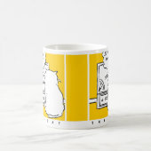 Kat kijkt naar darts op tv. darter koffiemok (Center)