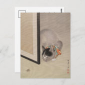 Kat kijkt naar een spin | Oide Tōkō Briefkaart (Voorkant / Achterkant)