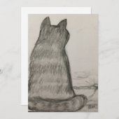 Kat kijkt naar ons bedankkaart (Voorkant / Achterkant)