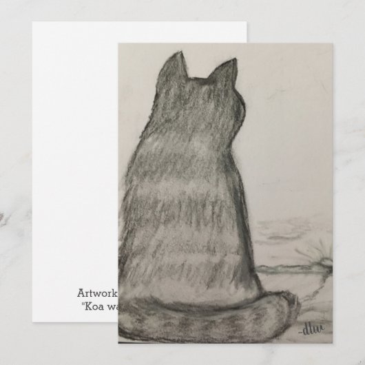 Kat kijkt naar ons bedankkaart (Voorkant / Achterkant)