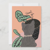 Kat Kijkt naar Planten Bedankkaart (Voorkant)