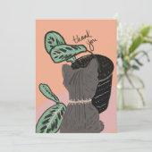 Kat Kijkt naar Planten Bedankkaart (Staand voorkant)
