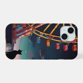 kat kijkt toe iPhone 15 case (Achterkant horizontaal)