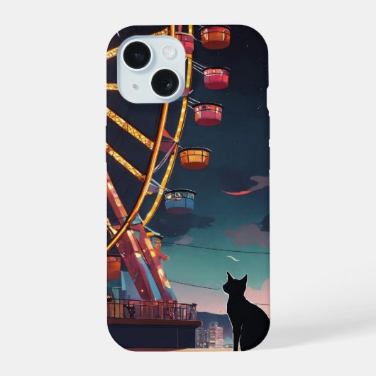kat kijkt toe iPhone 15 case (Achterkant)