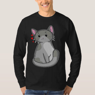 Kat kijkt verliefd op meester t-shirt