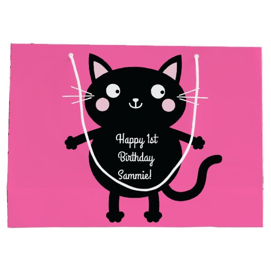 Kat Kind Kat bij geboorte-partij Groot Cadeauzakje (Achterkant)