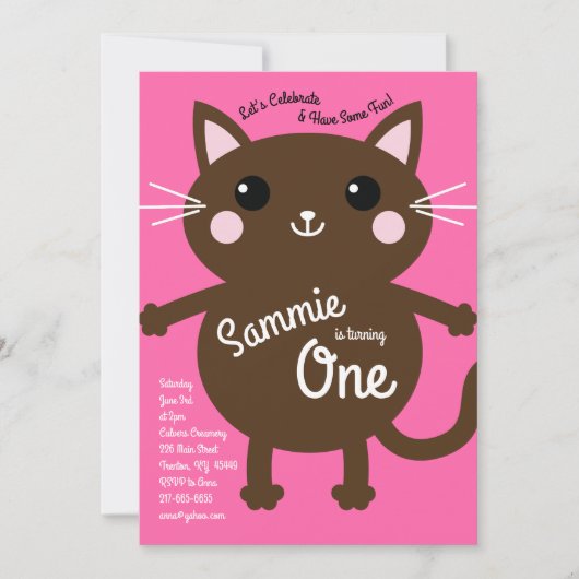 Kat Kind Kat bij geboorte-partij Kaart (Voorkant)