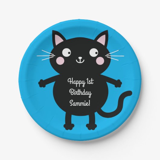 Kat Kind Kat bij geboorte-partij Papieren Bordje (Voorkant)