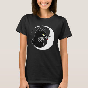 Kat Kissing Crescent Moon gezicht Esoteric Wicca h T-shirt