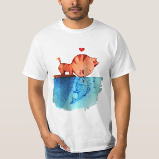 Kat Kissing Fish T-shirt