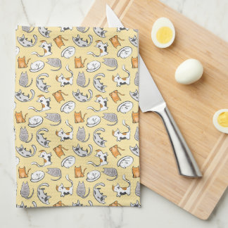 Kat Kitchen Towel (geel) Theedoek