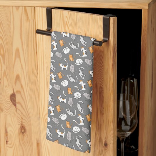 Kat Kitchen Towel (grijs) Theedoek (Derde Gevouwen)