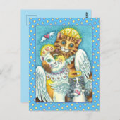 KAT, KITJE & MUIS ENGELEN IN DE HEMEL, HALO & VLIE BRIEFKAART (Voorkant / Achterkant)