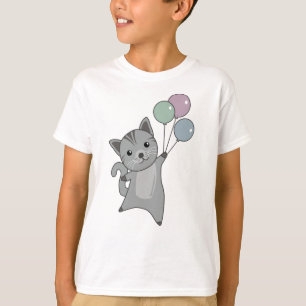 Kat Kitten Balloons luiden Kinderen dieren T-shirt