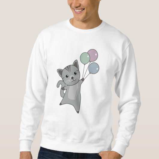 Kat Kitten Balloons luiden Kinderen dieren Trui (Voorkant)