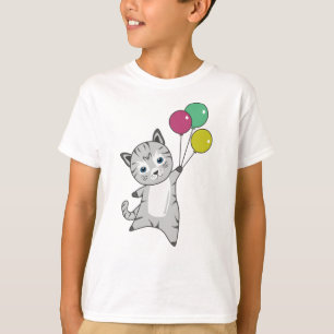 Kat Kitten Balloons Zoete dieren Tricolor T-shirt