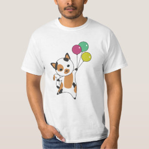Kat Kitten Balloons Zoete dieren Tricolor T-shirt