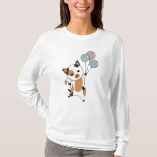 Kat Kitten Balloons Zoete dieren Tricolor T-shirt
