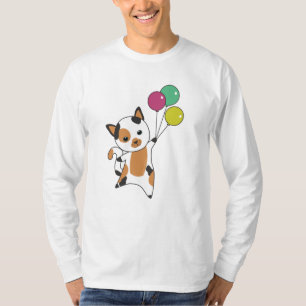 Kat Kitten Balloons Zoete dieren Tricolor T-shirt