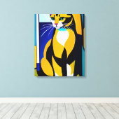 Kat/Kitten Canvas Print (Insitu (Houten vloer))