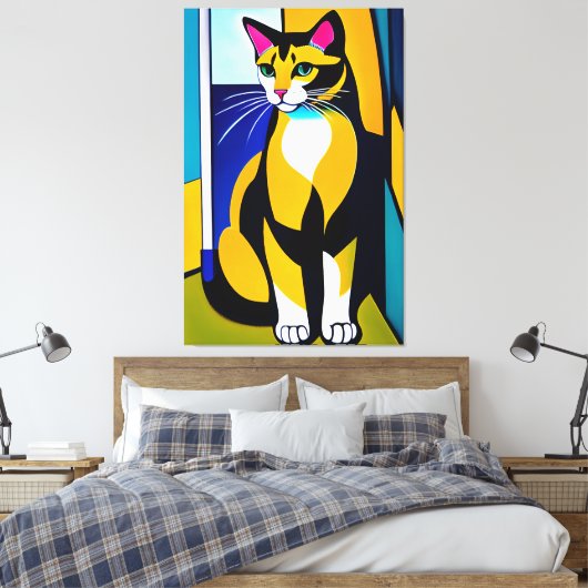 Kat/Kitten Canvas Print (Insitu (Slaapkamer))