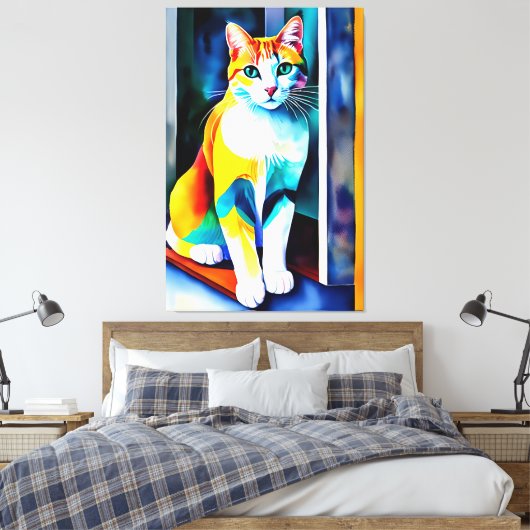 Kat/Kitten Canvas Print (Insitu (Slaapkamer))