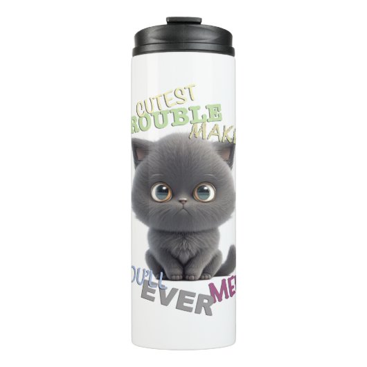Kat Kitten Cuttest Trouble Maker Leuke Schattige P Thermosbeker (Voorkant)