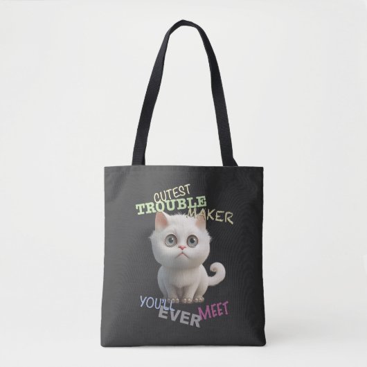 Kat Kitten Cuttest Trouble Maker Leuke Schattige P Tote Bag (Voorkant)