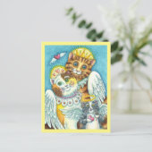 KAT-, KITTEN- EN MUISANGELS IN HEAVEN-, HALO- EN W BRIEFKAART (Staand voorkant)