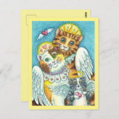 KAT-, KITTEN- EN MUISANGELS IN HEAVEN-, HALO- EN W BRIEFKAART (Voorkant / Achterkant)