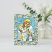 KAT-, KITTEN- EN MUISANGELS IN HEAVEN-, HALO- EN W BRIEFKAART (Staand voorkant)