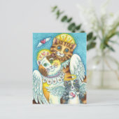 KAT-, KITTEN- EN MUISANGELS IN HEAVEN-, HALO- EN W BRIEFKAART (Staand voorkant)
