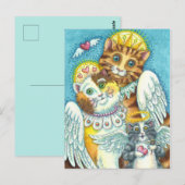 KAT-, KITTEN- EN MUISANGELS IN HEAVEN-, HALO- EN W BRIEFKAART (Voorkant / Achterkant)