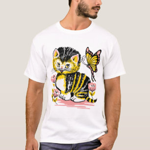 Kat Kitten Feline Animal Pet Cat Face Kijk naar de T-shirt