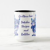 Kat kitten folk blue delft Patches/Stripes/Bobbles Mok (Midden)