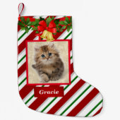 Kat Kitten Foto Leuke Kerst Kous Naam Kleine Kerstsok (Voorkant)