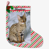 Kat Kitten Foto Leuke Kerst Kous Naam toevoegen Grote Kerstsok (Voorkant)