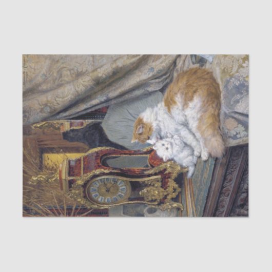 Kat & Kitten · Henriette Ronner-Knip (1821-1909) Tissuepapier (Voorkant)