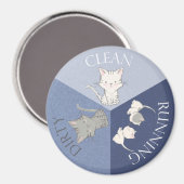 Kat Kitten Huisdier Vaatwasser Magneet Omkeerbaar  (Voorkant / Achterkant)