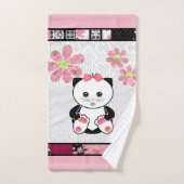 Kat kitten illustratie kinder kinderachtige afdruk bad handdoek (Handdoek)