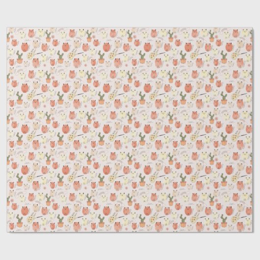 Kat kitten katten: schattig dierpatroon cadeaupapier (Vlak)